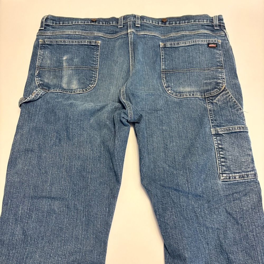 Dickies Carpenter Jeans Mens 44x30 Blue Denim Straight Leg Utility Work Pants